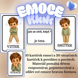 Emoce kluk – kartičky k povídání o pocitech🫂