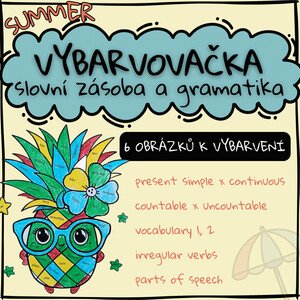 Anglické LETNÍ VYBARVOVAČKY pro 2. stupeň ZŠ | summer colouring