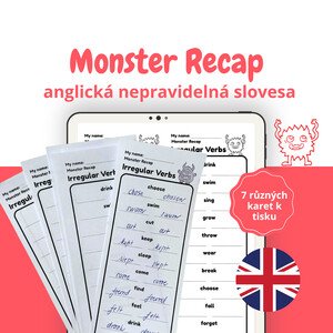 Monster Recap: 7 opakovacích karet na nepravidelná slovesa