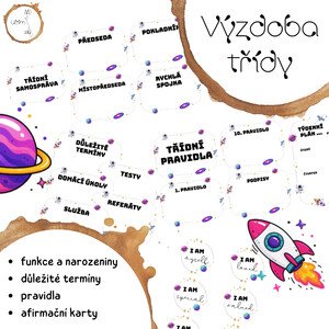 Výzdoba třídy - vesmírná třída (kompletní sada výzdoby a organizace)