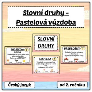 Slovní druhy - Pastelová výzdoba