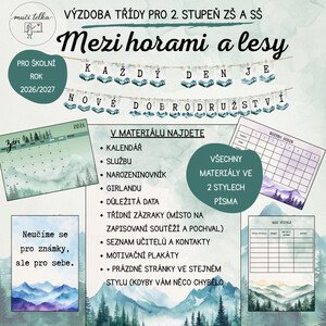 Výzdoba pro 2. stupeň ZŠ a SŠ, na školní rok 2026/2027 - Mezi horami a lesy