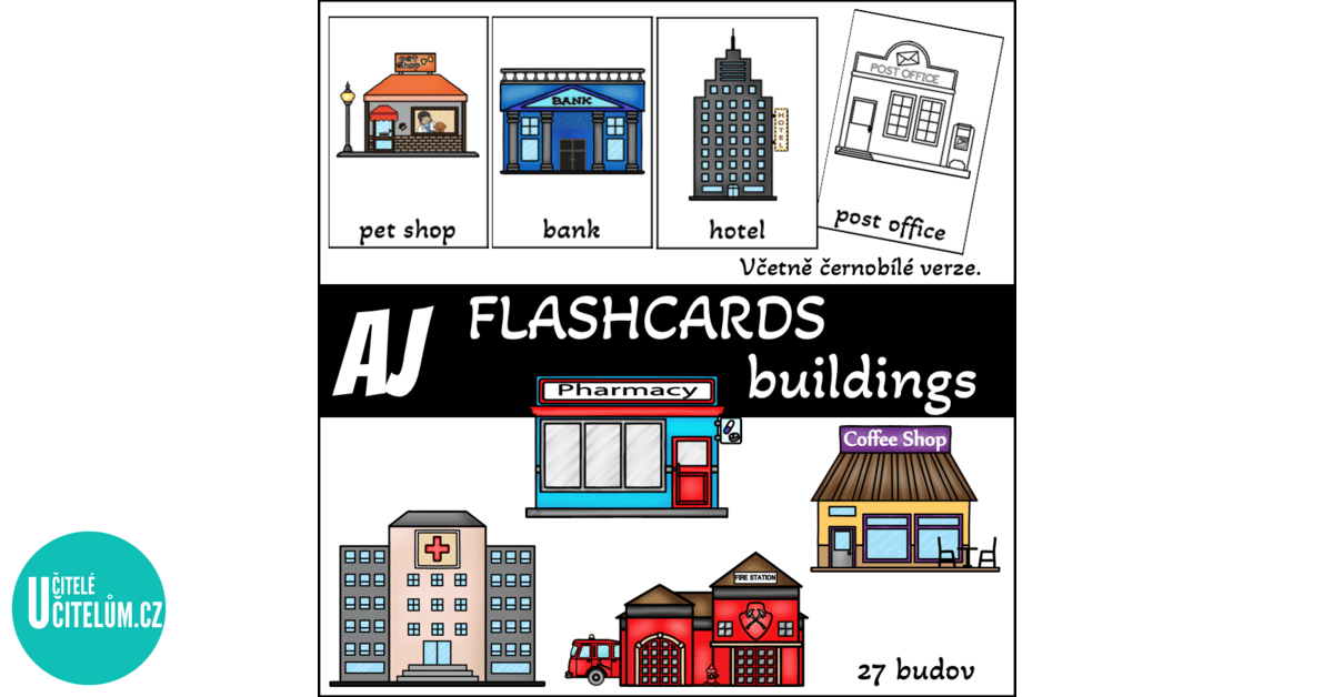 Flashcards - buildings (budovy) - my town - Anglický jazyk ...