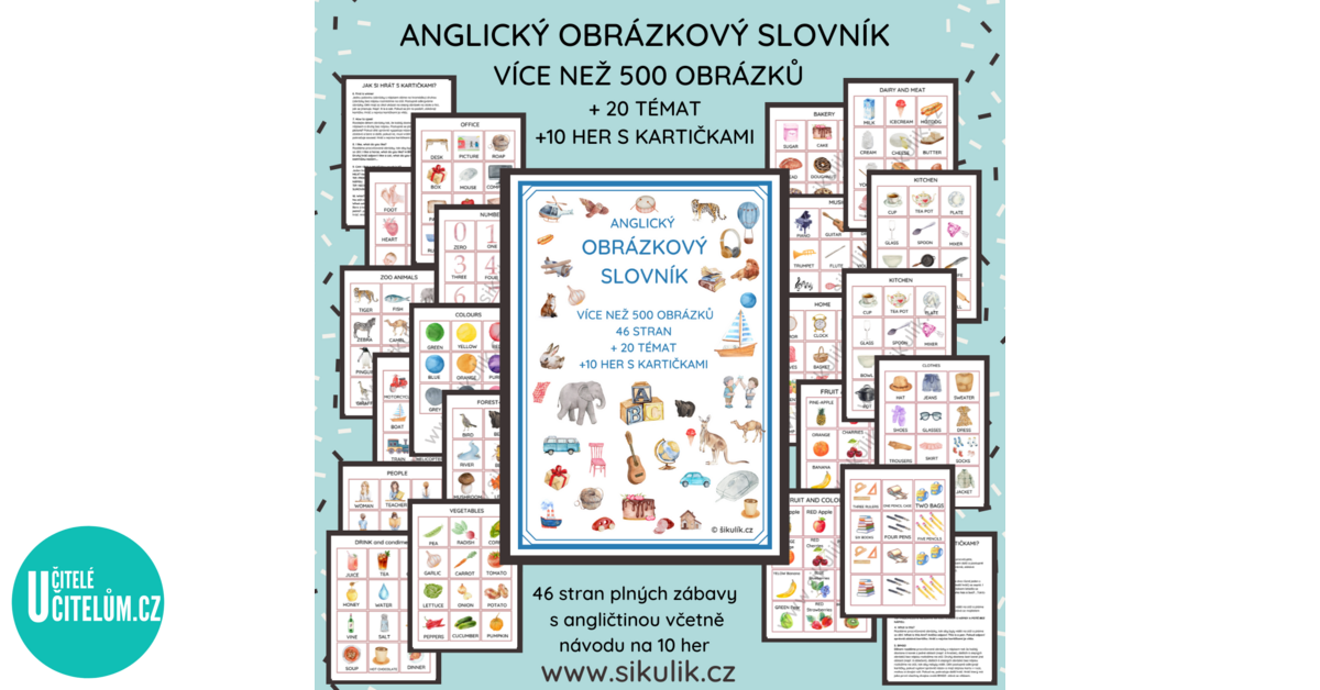 ANGLICKÝ OBRÁZKOVÝ SLOVNÍK v kartičkách + 10 her BONUS - Anglický jazyk ...