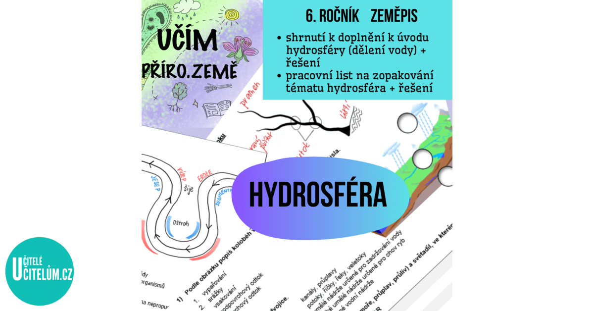 Hydrosféra - pracovní list - Zeměpis | UčiteléUčitelům.cz