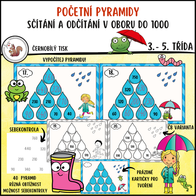 Početní pyramidy do 1000 - Matematika | UčiteléUčitelům.cz