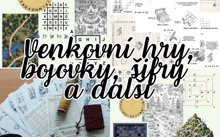 Venkovní hry, bojovky, šifry a další