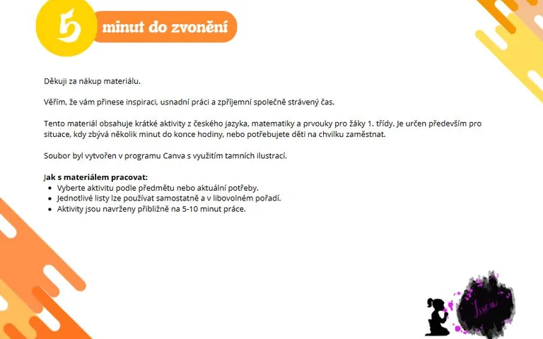5 minut do zvonění - 1. třída