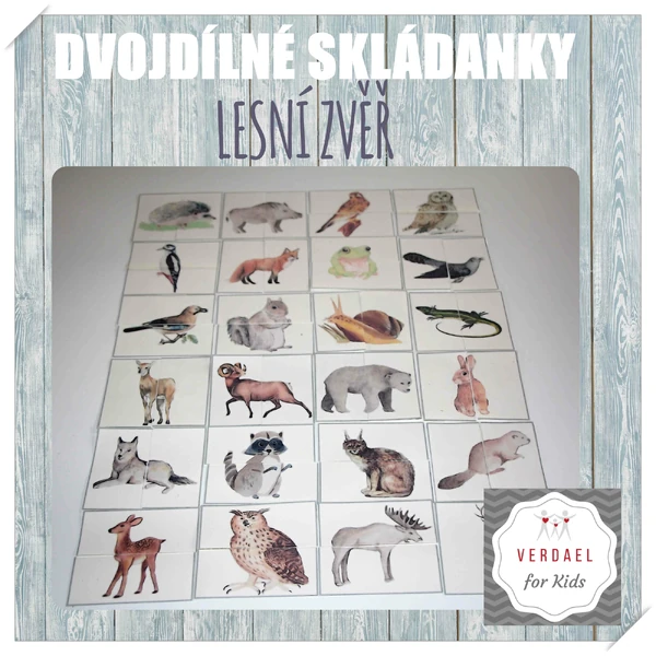dvojdílné skládanky LESNÍ ZVĚŘ