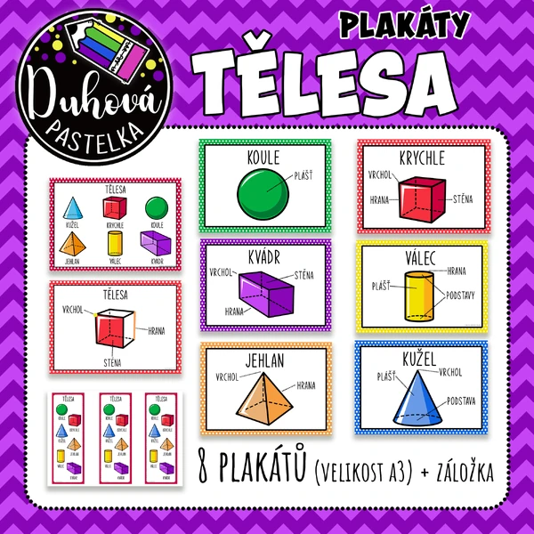 Geometrická tělesa - plakáty