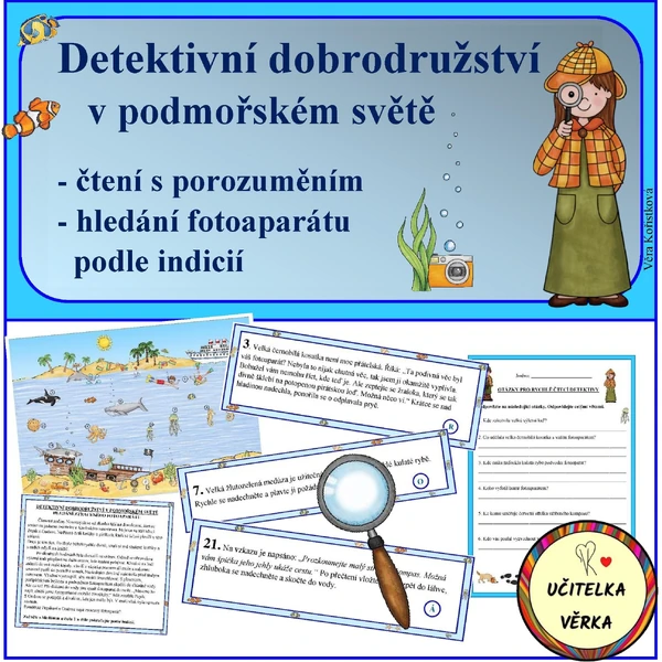 Detektivní příběh - podmořský svět - ztracený fotoaparát