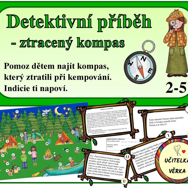 Detektivní příběh - stanování - ztracený kompas