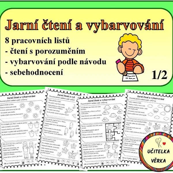 Jarní čtení a vybarvování