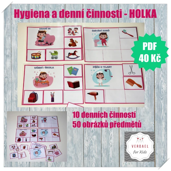 Denní činnosti a hygiena - varianta Holka
