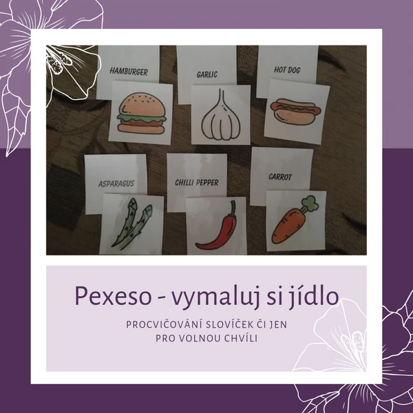 Pexeso - Vymaluj si jídlo