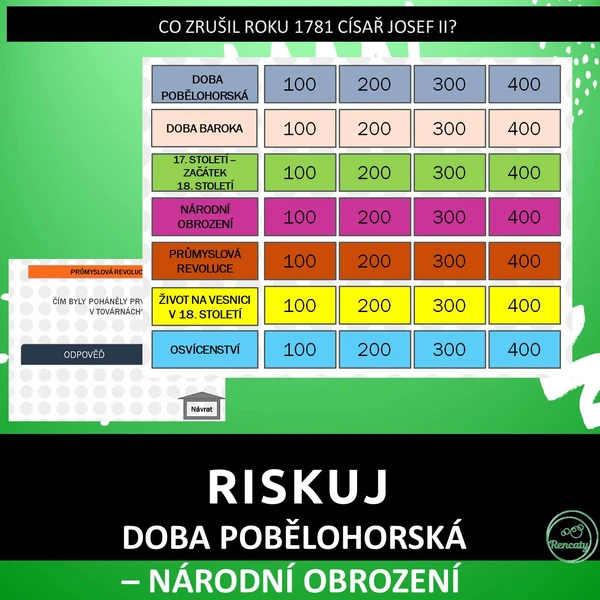 RISKUJ - DOBA POBĚLOHORSKÁ AŽ NÁRODNÍ OBROZENÍ