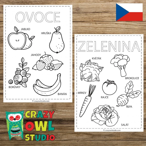 Vymalovánky OVOCE a ZELENINA