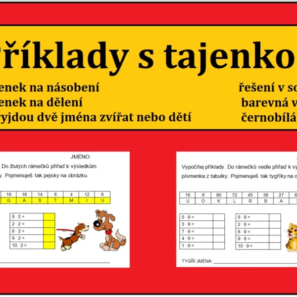 PŘÍKLADY S TAJENKOU - násobení, dělení