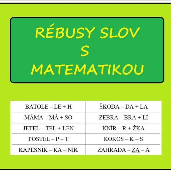 RÉBUSY SLOV S MATEMATIKOU