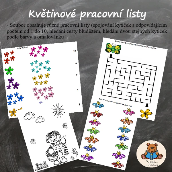 Květinové pracovní listy