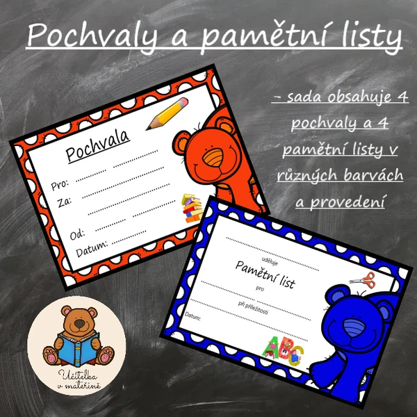Pochvaly a pamětní listy