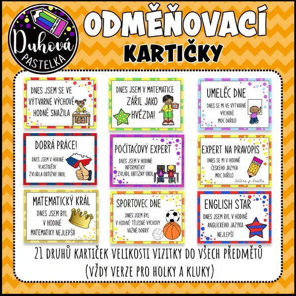 ODMĚŇOVACÍ/motivační kartičky