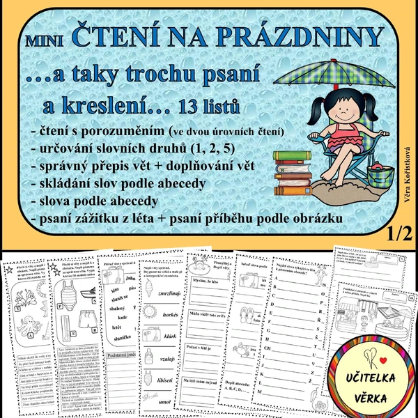 Mini ČTENÍ NA PRÁZDNINY ... a taky trochu psaní a kreslení