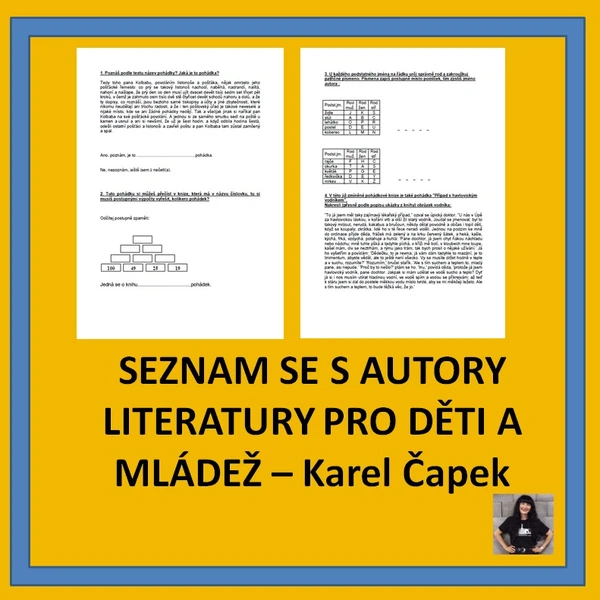 SEZNAM SE S AUTORY LITERATURY PRO DĚTI A MLÁDEŽ - Karel Čapek