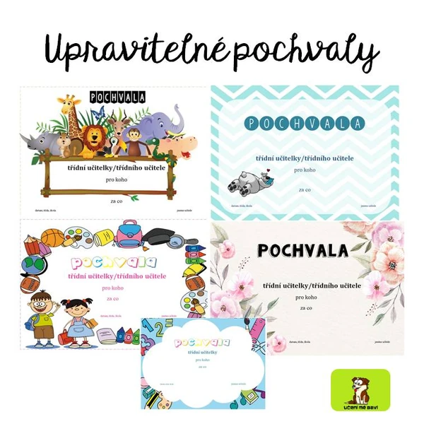 Upravitelné pochvaly - 5 vzorů