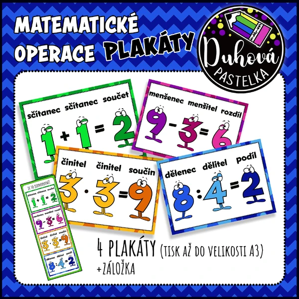 Matematické operace - plakáty