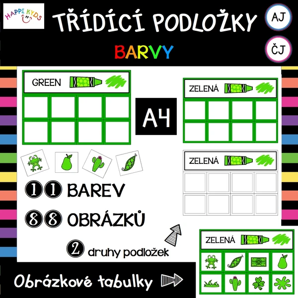 TŘÍDÍCÍ PODLOŽKY - Barvy