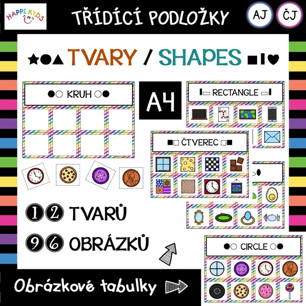 TŘÍDÍCÍ PODLOŽKY - Tvary v reálném světě