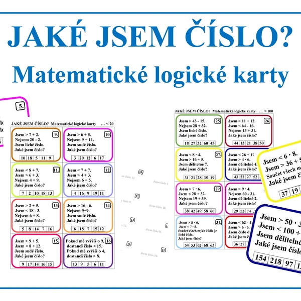 JAKÉ JSEM ČÍSLO? - 48 logických matematických karet