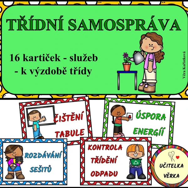 TŘÍDNÍ SAMOSPRÁVA - 16 kartiček
