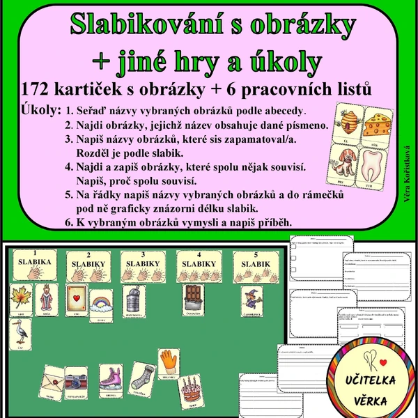 SLABIKOVÁNÍ S OBRÁZKY + jiné hry a úkoly