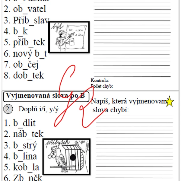 Procvičujeme vyjmenovaná slova po B