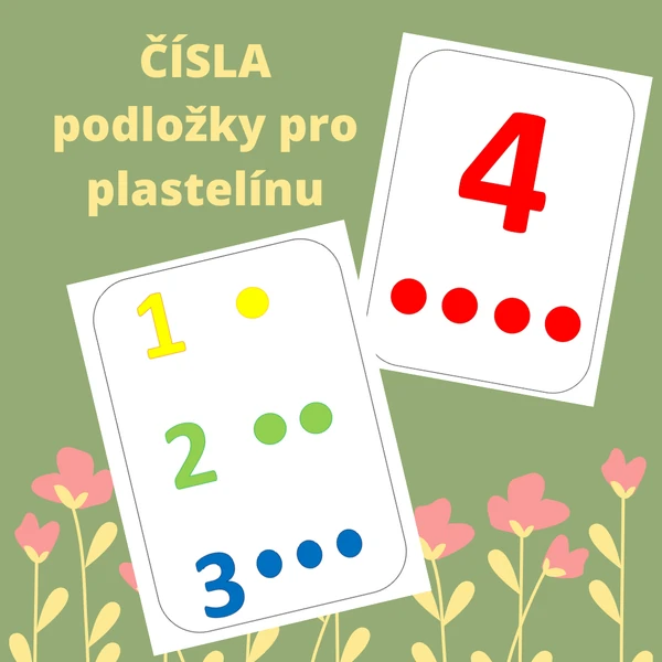 Čísla - podložky pro plastelínu