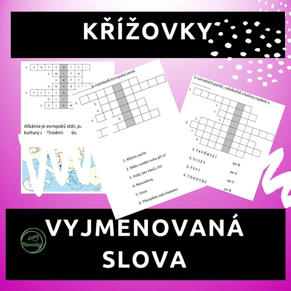 Křížovky VYJMENOVANÁ SLOVA  a státy Evropy