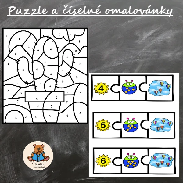 Puzzle a číselné omalovánky