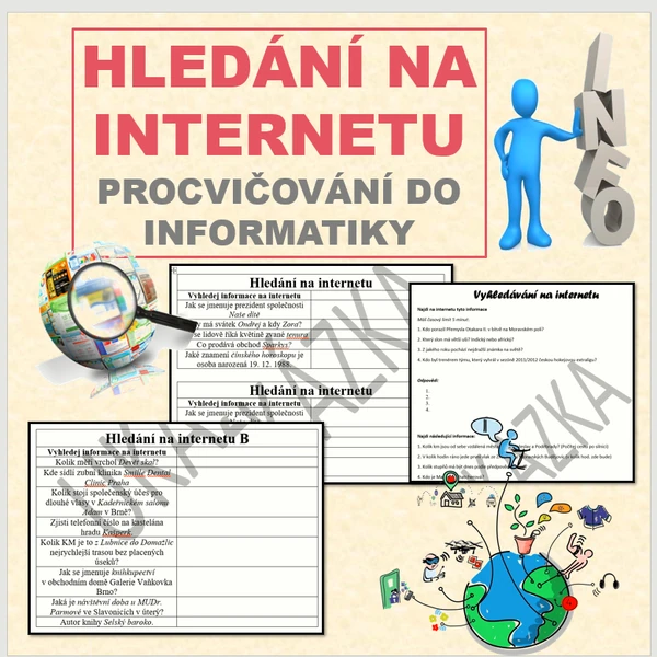 Hledání na internetu - procvičování do informatiky 