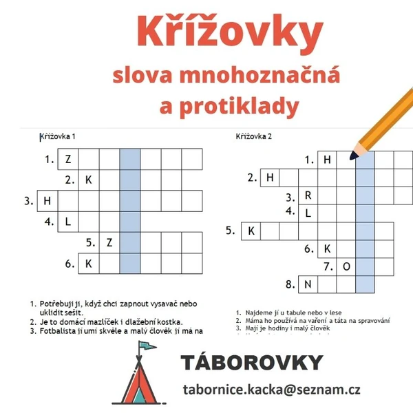 Křížovky slova mnohoznačná a protiklady