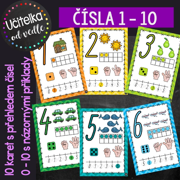 ČÍSLA 1 - 10 karty