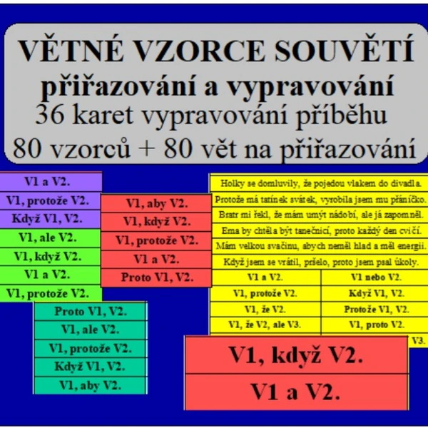 VĚTNÉ VZORCE SOUVĚTÍ - vypravování a přiřazování