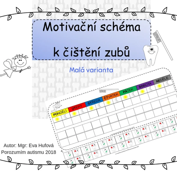 Motivační schéma čištení zubů - malé