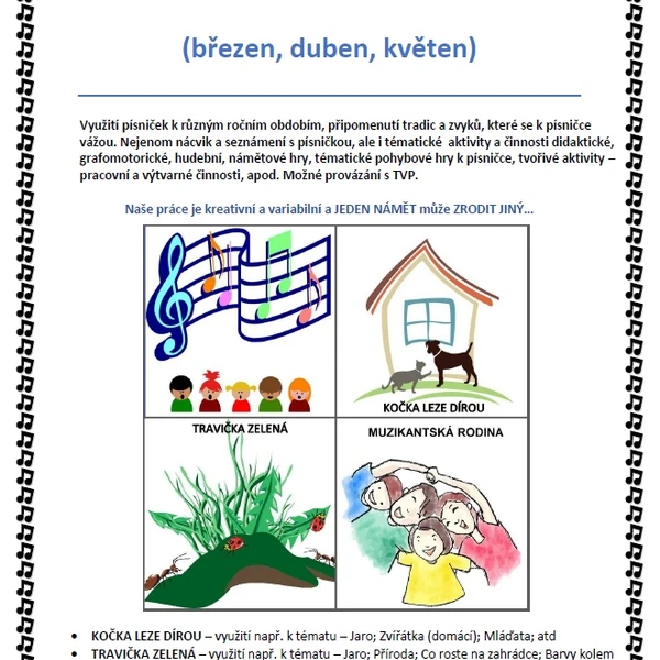 Aktivity s písničkou 3. (Jaro)