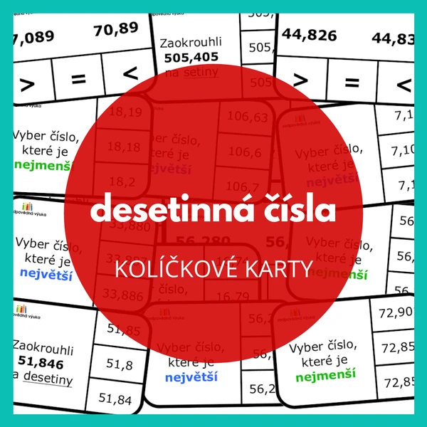 desetinná čísla - kolíčky