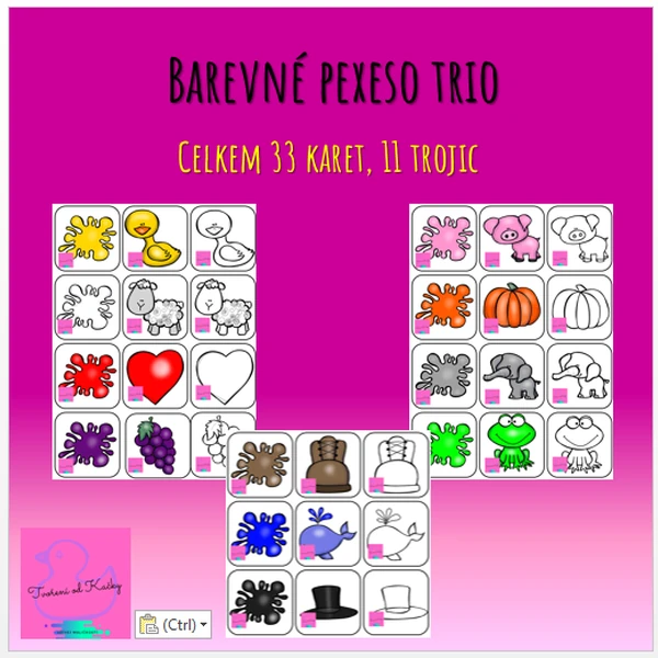 Barevné pexeso trio