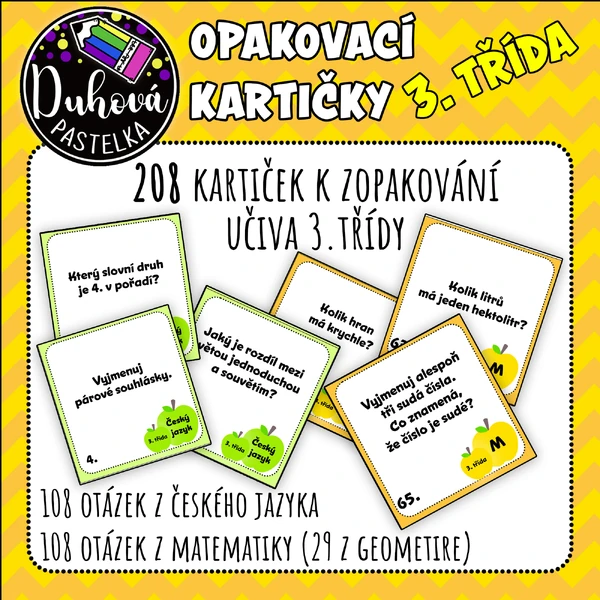 Opakovací kartičky z 3. třídy