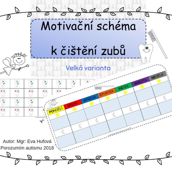 Motivační schéma čištění zubů - velké