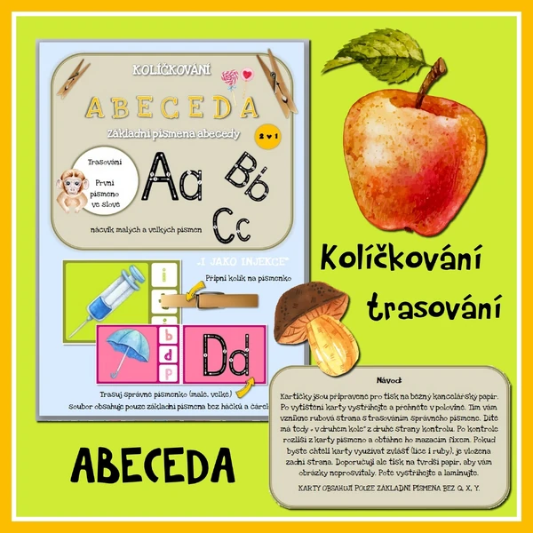 ABECEDA - Kolíčkování + trasování 